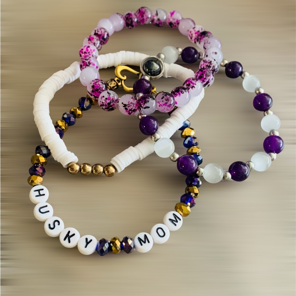 Husky mom bracelet stack